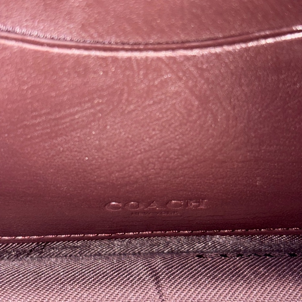 Authentic Coach Dreamer Leather Wristlet – Dusty Lavender with Snakeskin Detail - Picture 7 of 8